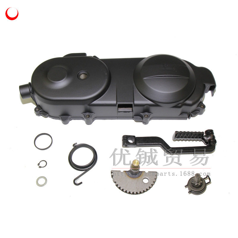 GY6 50 80侧盖总成 GY650边盖 80cc启动杆边盖总成 启动轴 弹簧