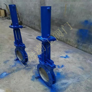 DN150 液动明杆刀闸阀 液压驱动浆料闸板阀 10P PZ773F