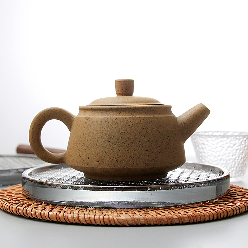 简约耐热玻璃茶盘云纹小茶台家用干泡盘简约托盘日式烟灰色壶承