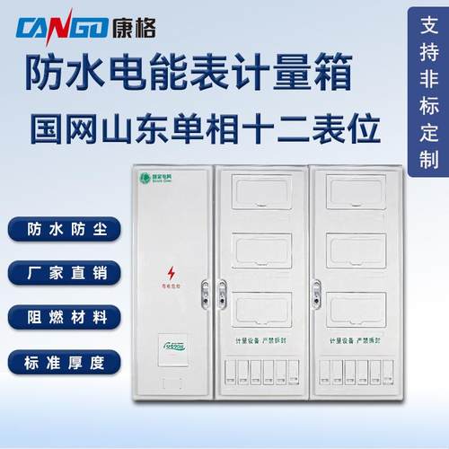 厂家直销防水电能表计量箱山东电表箱单相十二表箱12户透明表箱