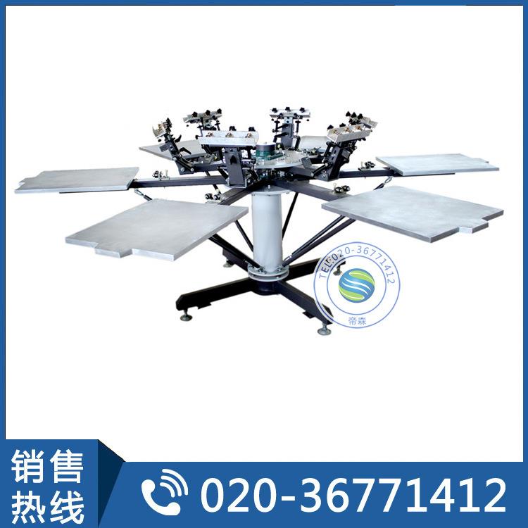 T恤丝印机六色双轮转手动丝网印花机无纺布印花机6色印花机