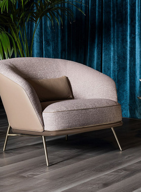 意式轻奢扶手椅休闲沙发单椅 luxury Furniture armchair factory