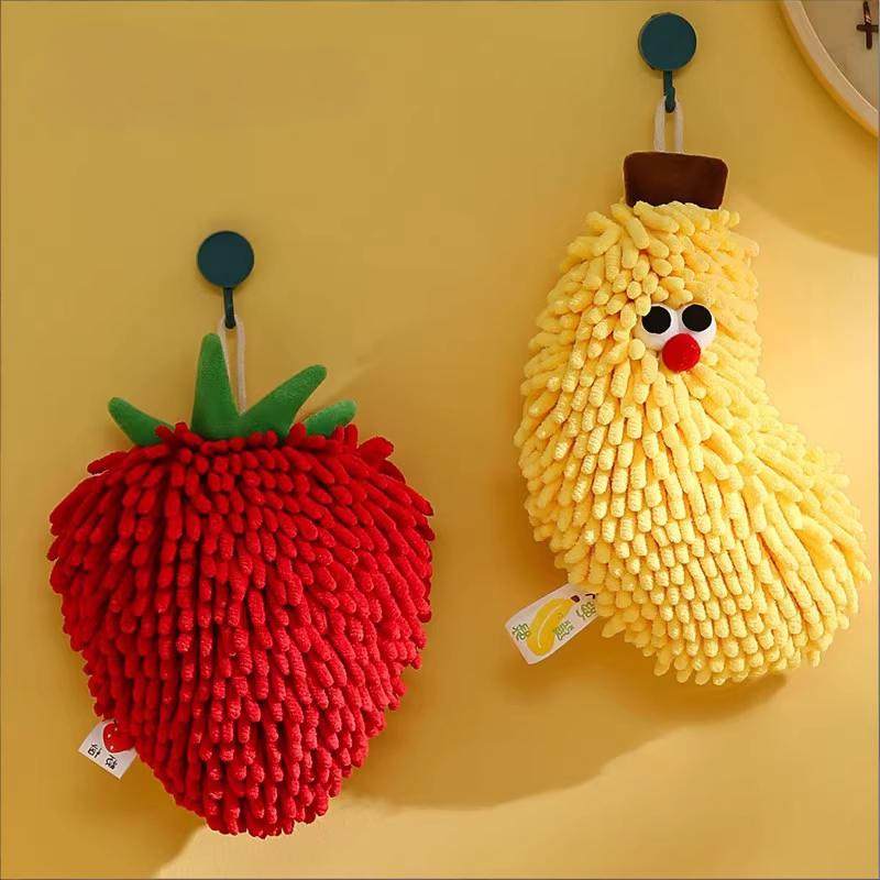 可爱水果造型雪尼尔擦手巾挂式厨房加厚超强吸水速干毛巾厨房毛巾,家庭/个人清洁工具,厨房擦手巾,淘宝优惠券,粉丝福利购,淘宝优惠卷