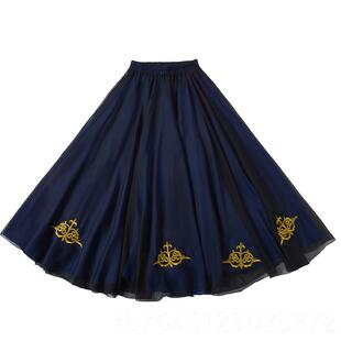 高档新疆舞蹈舞演出服童少数民族蹈大摆裙女艺考维族舞蹈练习半身