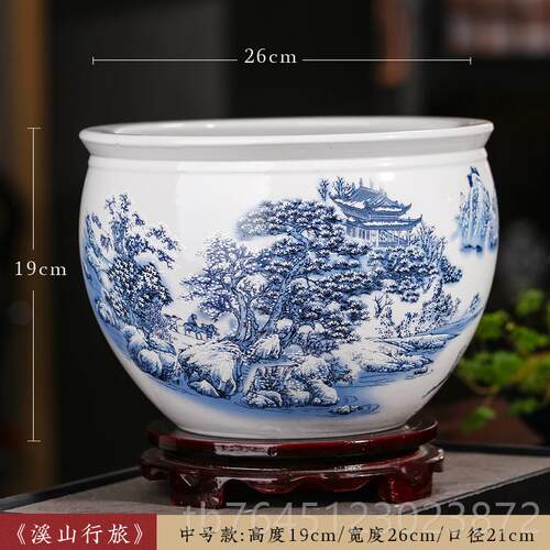 高档景德镇陶瓷厅器鱼缸睡莲缸花荷盆养金鱼龟缸家乌居客大号装饰