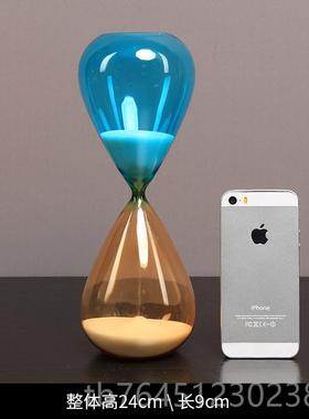 高档北欧简玻约彩色璃沙意漏计时器摆件客厅酒柜电创视柜办公室装