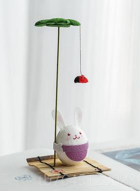 高档日本虎作进口车头摆件龙可爱猫咪兔蛙生日子伴手礼物治愈女青