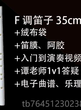 高档笛子仿玉横吹笛管ppr竹白色树脂民族水乐器E笛调短入门F初学
