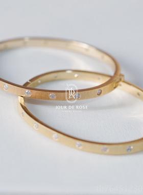 高档《合唱诗》925银镀金设计气质简约百搭气质复 古拉手丝镯有礼