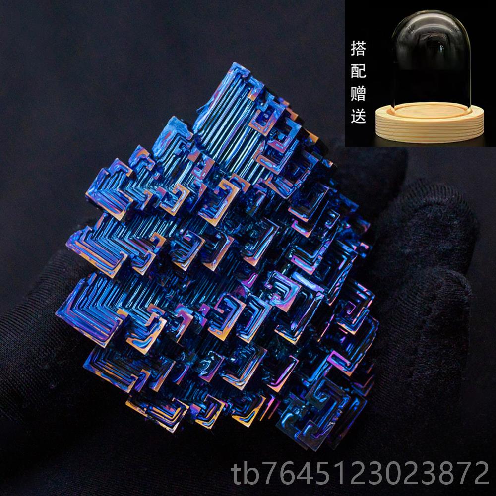 高档铋体属晶结晶化金学元素收石藏矿标本原石创意礼物全新饰品摆