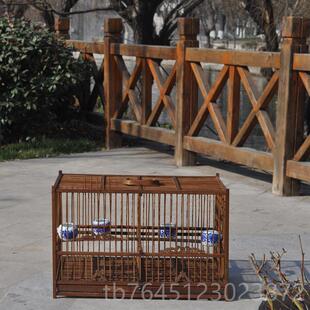 高档包邮鸟双漆格横体排笼竹质方笼刷清活底抽屉相思蜡嘴等小型笼