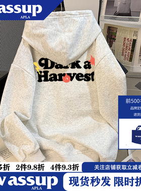 WASSUP秋冬季新款复古港味气质感时尚设计感百搭连帽套头卫衣外套