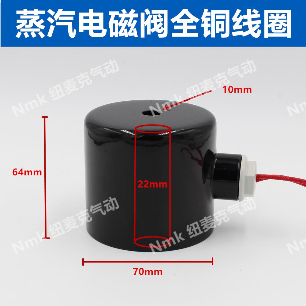 全铜蒸汽电磁阀线圈2L/US-15/20/25/40高温220V 24V 4分 6分 1寸