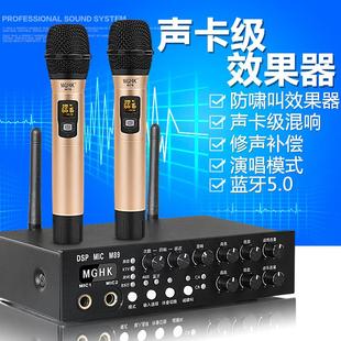 无线话筒一拖二KTV前级效果器家庭K歌麦防啸叫会议卡拉OK家用混响