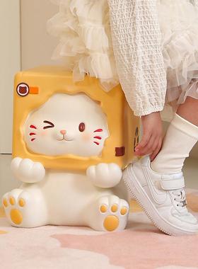 创意猫咪换鞋凳摆件入户玄关客厅茶几板凳家用小凳子新家装饰礼品