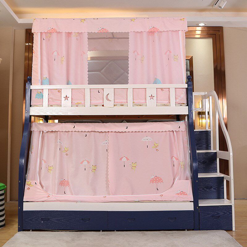 子母床蚊帐上下铺梯形防尘家用高伸缩遮光床帘床幔双层高低床书架,床上用品,蚊帐,淘宝优惠券,粉丝福利购,淘宝优惠卷