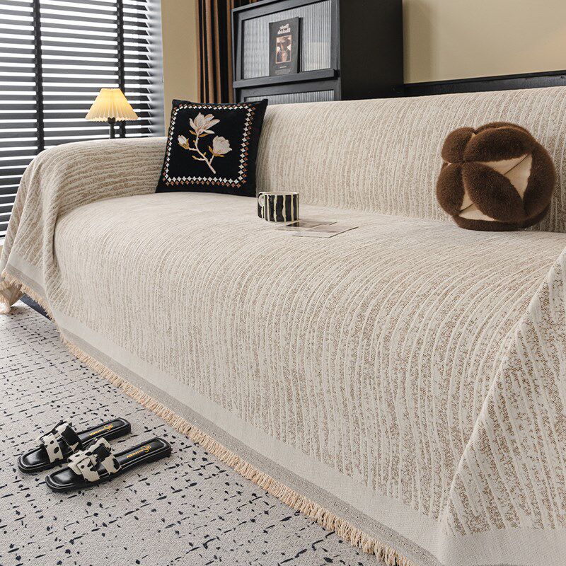 雪尼尔沙发垫轻奢简约现代高级感四季通用防滑沙发坐垫套罩盖布巾