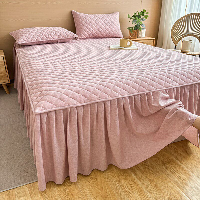 2025新款可定制大豆夹棉床裙公主床单带裙边加高款遮丑防滑床罩