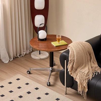 实木茶几可升降家用客厅沙发角几边几小户型可移动餐桌阳台小圆桌