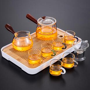 家用客厅功夫茶杯茶壶冲茶器煮茶小套办公室泡茶 透明玻璃茶具套装