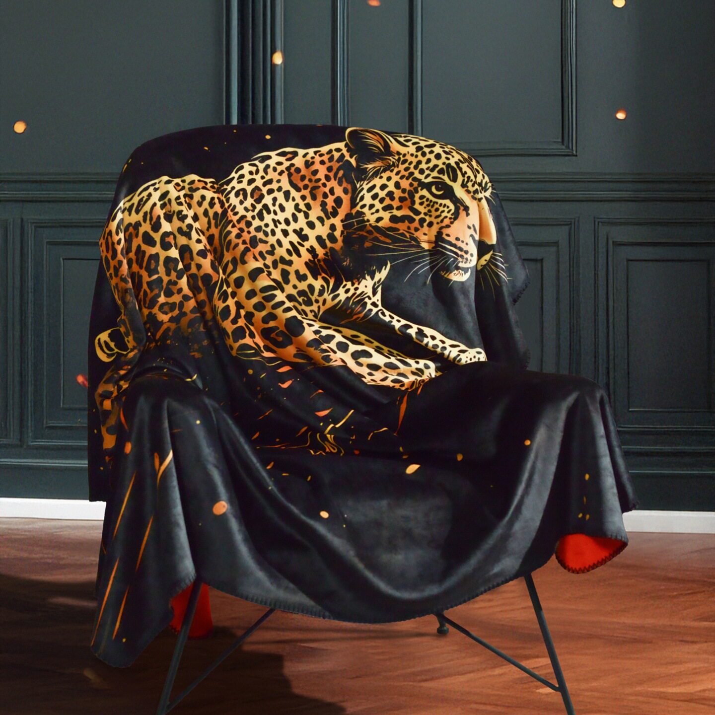 轻奢时尚复合锦狐绒毯 四季空调旅行午睡盖毯金钱豹印花毯子毛毯