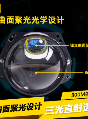 LED双光透镜大灯48W 6000K 3000K 矩阵直射车灯