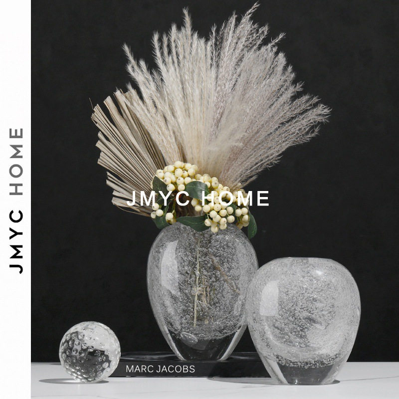 简约现代透明气泡收口玻璃插花器样板房间酒店玄关柜茶几花瓶摆件,模玩/动漫/周边/娃圈三坑/桌游,文化/体育周边,淘宝优惠券,粉丝福利购,淘宝优惠卷