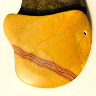 扁鹊泗滨堂金玉刀型红线刮痧板 玉质黄色泗滨浮磬原料 泗水原产地