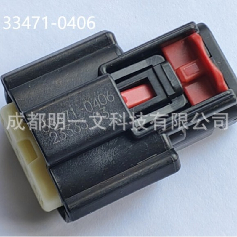 现货Molex：334710406母塑壳4P 1行尼龙黑色全新33471-0406连接器