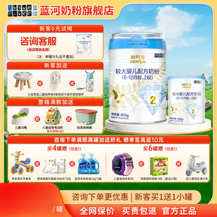 蓝河姆阿普奶粉2段婴幼儿水解奶粉800g 个月1罐