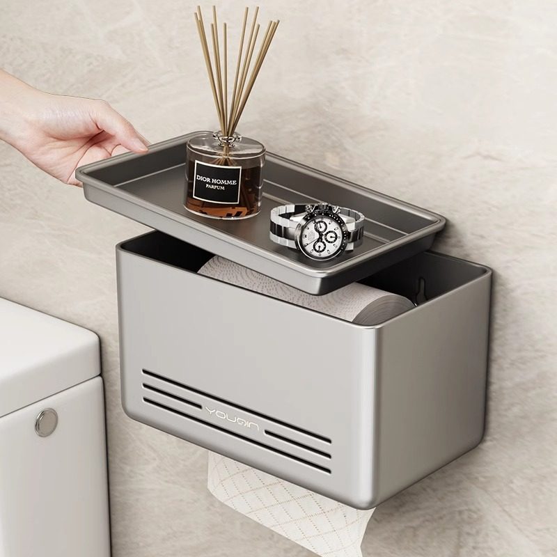 恒晨免打孔卫生间厕纸盒防水壁挂