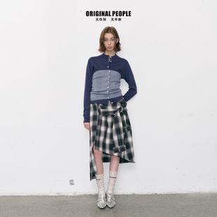 ORIGINAL PEOPLE春秋百搭可机洗100%羊毛女针织开衫打底抹胸女