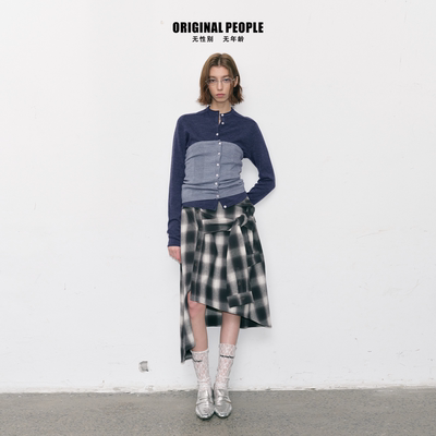 ORIGINAL PEOPLE春秋百搭可机洗100%羊毛女针织开衫打底抹胸女