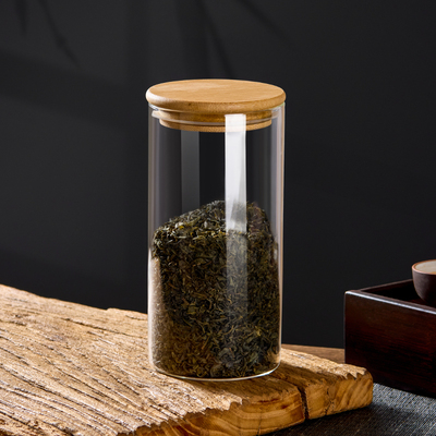 茶叶罐玻璃密封罐防潮储存罐透明放茶叶罐子茶罐收纳盒小号茶罐