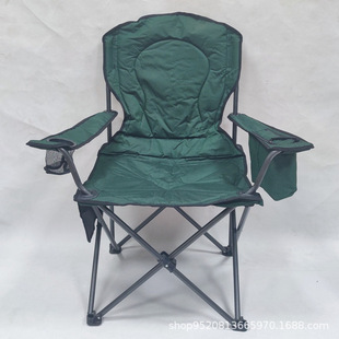 加大扶手椅折叠休闲椅沙滩椅冰包椅双层布料加棉款 野营户外折叠凳