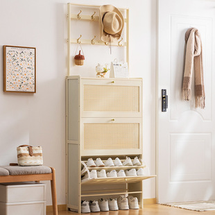 入户柜一体柜门外走廊用极窄入户翻斗大容量 立式 家用门口鞋 柜高款