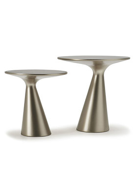 9U意式极简边几现代简约不锈钢客厅沙发角几轻奢玻璃圆形设计小茶