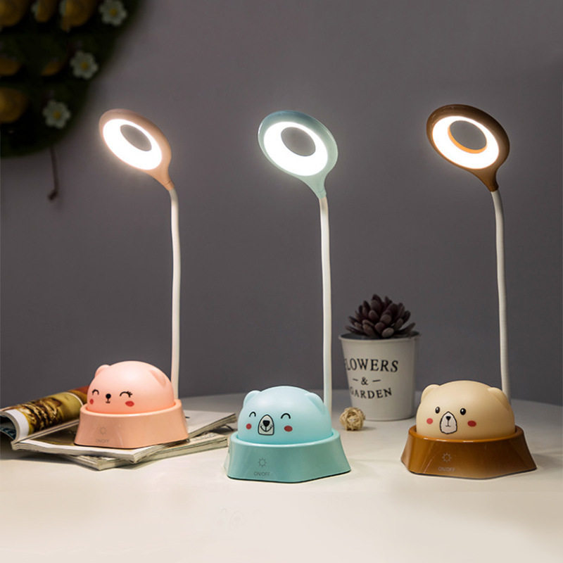可爱护眼小台灯儿童学习LED充电式创意调光学生书桌宿舍床头夜灯