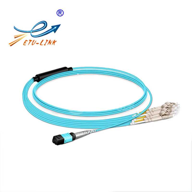 ETU-LINK 8芯MPO-4LC/UPC 分支光纤跳线10m万兆多模OM3 极性B