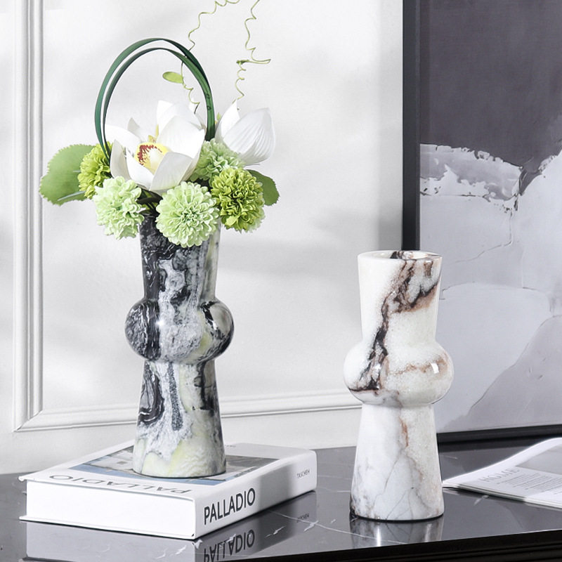 天然大理石花瓶摆件客厅插花高级感轻奢高档家居装饰品电视柜酒柜,模玩/动漫/周边/娃圈三坑/桌游,文化/体育周边,淘宝优惠券,粉丝福利购,淘宝优惠卷