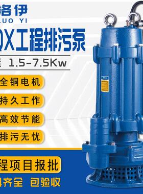 WQX高扬程工程泵污水泵380V潜水排污泵农田灌溉抽水泵立式潜水泵