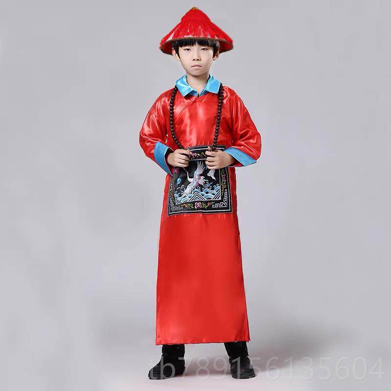 高档儿童清朝官服满族衣大臣服装成人古装清大百宫廷文武官员服演