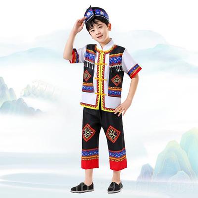 高档男童蹈装广西少数民族服舞装三月三儿童壮族家演出服服饰傣族