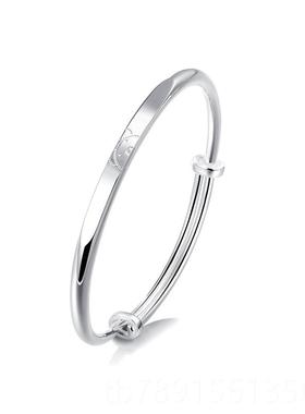 高档clect珂里银熊维尼银手镯纯银年轻款999足银镯子饰品小生日女