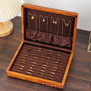 高档匠功夫花质梨木戒薄指收纳盒耳钉盒拨片收纳盒首饰收纳木盒单