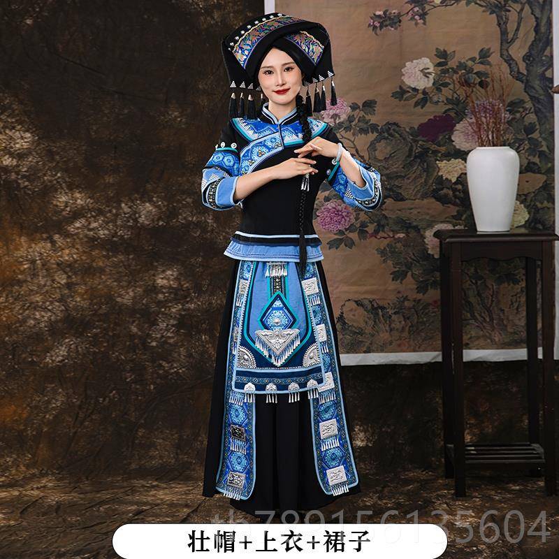 高档传壮装族服装统女广西三月三少数民族盛服饰蹈演舞出壮锦旅拍