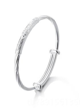 高档clct珂里连银理枝手镯女款纯银999足银镯母亲节礼物实e用送子