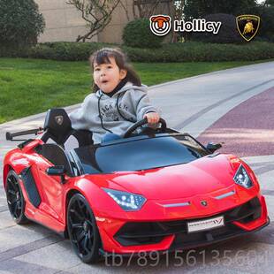 高档正版 svj漂车移座儿童双电动遥控宝宝童 兰博基尼aventador台