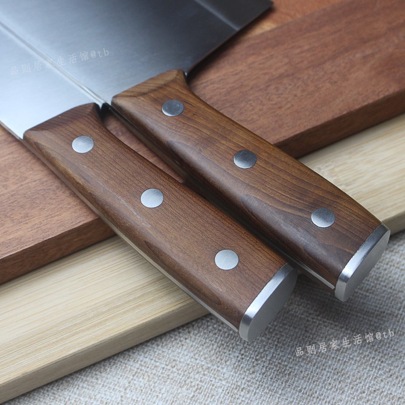 不锈钢厨师e切刀桑刀50cr13实木柄锻打菜刀加长款型龙水刀