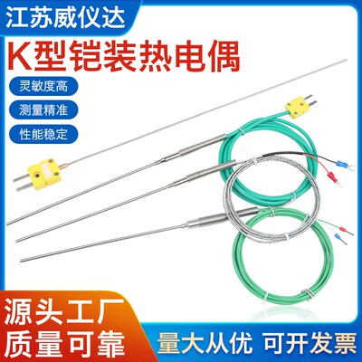 铠装热电偶WRNK191分度号T/E/J/K型Pt100热电阻S171温度传感器探